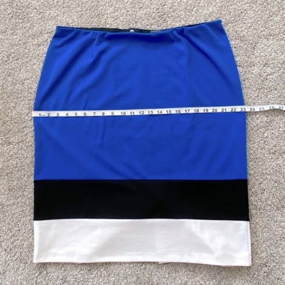 Addition Elle royal blue, black & white striped pencil skirt. Women's size 16 - Picture 9 of 10